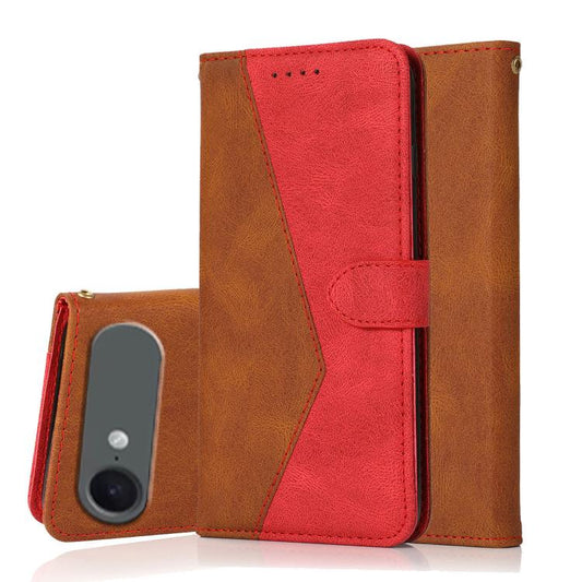 For iPhone Air Dual-color Stitching Leather Phone Case(Brown Red) - iPhone Air Cases by buy2fix | Online Shopping UK | buy2fix