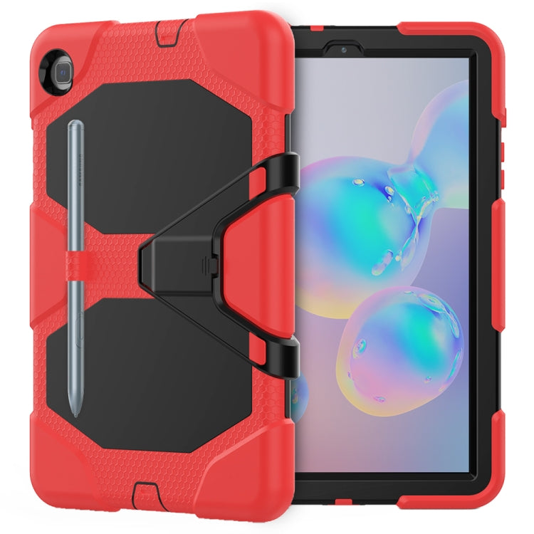 For Samsung Galaxy Tab S6 Lite P610 Shockproof Colorful Silicon + PC Protective Case with Holder & Pen Slot(Red) - Tab S6 Lite P610 / P615 by buy2fix | Online Shopping UK | buy2fix