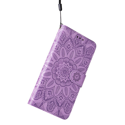 For Samsung Galaxy S23 FE 5G Embossed Sunflower Leather Phone Case(Purple) - Galaxy S23 FE 5G Cases by buy2fix | Online Shopping UK | buy2fix
