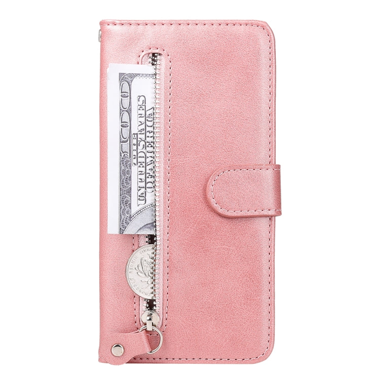 For Xiaomi Redmi K70 / K70 Pro Fashion Calf Texture Zipper Leather Phone Case(Rose Gold) - K70 Pro Cases by buy2fix | Online Shopping UK | buy2fix