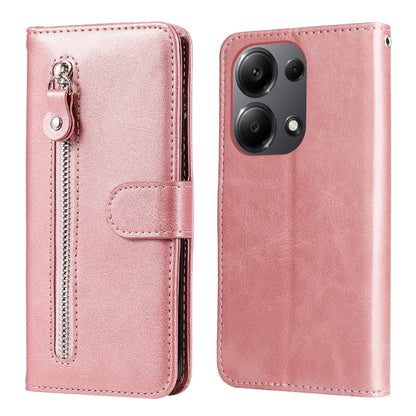 For Xiaomi Redmi Note13 Pro 4G Global/Poco M6 Pro 4G Fashion Calf Texture Zipper Leather Phone Case(Rose Gold) - Note 13 Pro Cases by buy2fix | Online Shopping UK | buy2fix