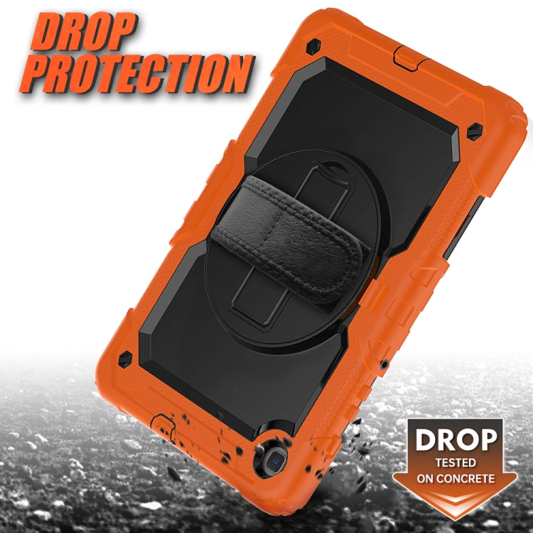 For Samsung Galaxy Tab S6 Lite P610 Shockproof Colorful Silicone + PC Protective Case with Holder & Shoulder Strap & Hand Strap & Pen Slot(Orange) - Tab S6 Lite P610 / P615 by buy2fix | Online Shopping UK | buy2fix