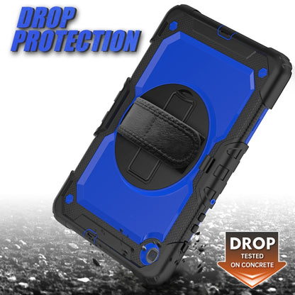 For Samsung Galaxy Tab S6 Lite P610 Shockproof Colorful Silicone + PC Protective Case with Holder & Shoulder Strap & Hand Strap & Pen Slot(Black Blue) - Tab S6 Lite P610 / P615 by buy2fix | Online Shopping UK | buy2fix