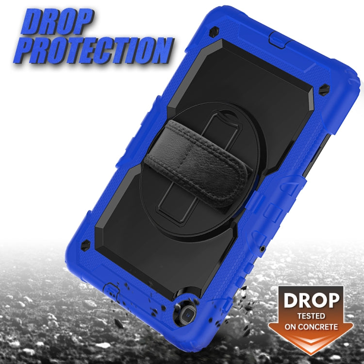 For Samsung Galaxy Tab S6 Lite P610 Shockproof Colorful Silicone + PC Protective Case with Holder & Shoulder Strap & Hand Strap & Pen Slot(Blue) - Tab S6 Lite P610 / P615 by buy2fix | Online Shopping UK | buy2fix