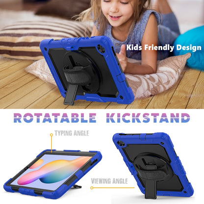 For Samsung Galaxy Tab S6 Lite P610 Shockproof Colorful Silicone + PC Protective Case with Holder & Shoulder Strap & Hand Strap & Pen Slot(Blue) - Tab S6 Lite P610 / P615 by buy2fix | Online Shopping UK | buy2fix