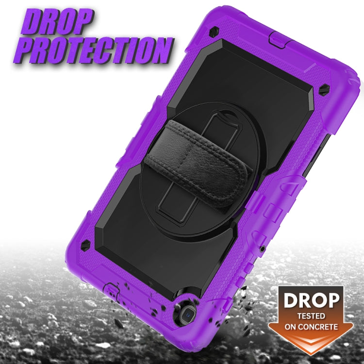 For Samsung Galaxy Tab S6 Lite P610 Shockproof Colorful Silicone + PC Protective Case with Holder & Shoulder Strap & Hand Strap & Pen Slot(Purple) - Tab S6 Lite P610 / P615 by buy2fix | Online Shopping UK | buy2fix