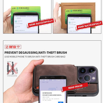For iPhone Air Skin Feel Dream RFID Anti-theft PU Card Bag Phone Case(Coffee) - iPhone Air Cases by buy2fix | Online Shopping UK | buy2fix