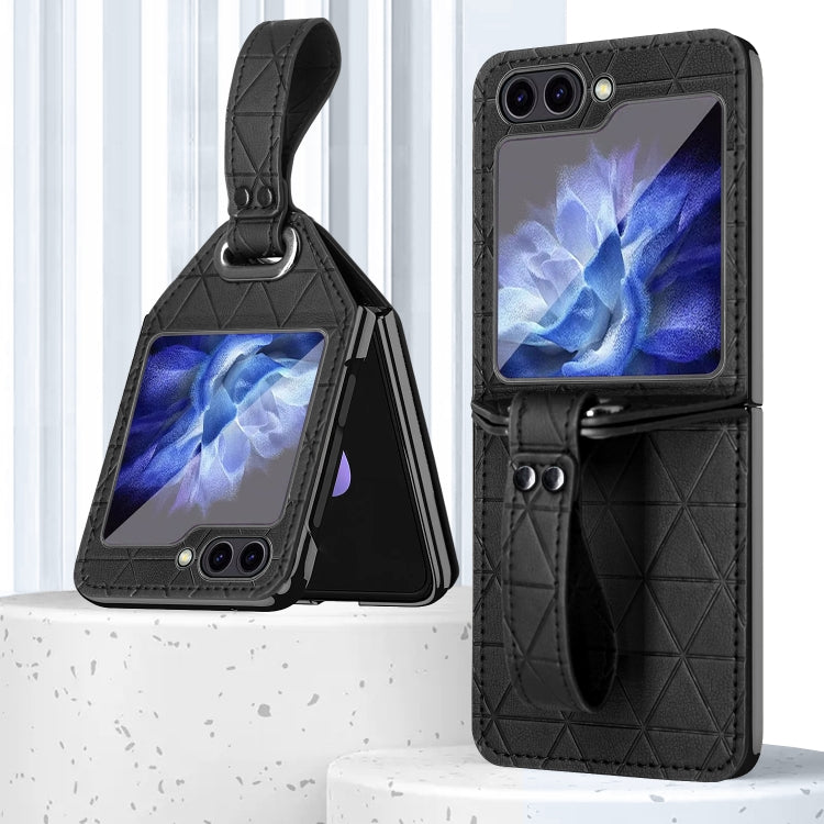 For Samsung Galaxy Z Flip5 Rocky Series Wristband Holder PC Phone Case(Black) - Galaxy Z Flip5 Cases by buy2fix | Online Shopping UK | buy2fix