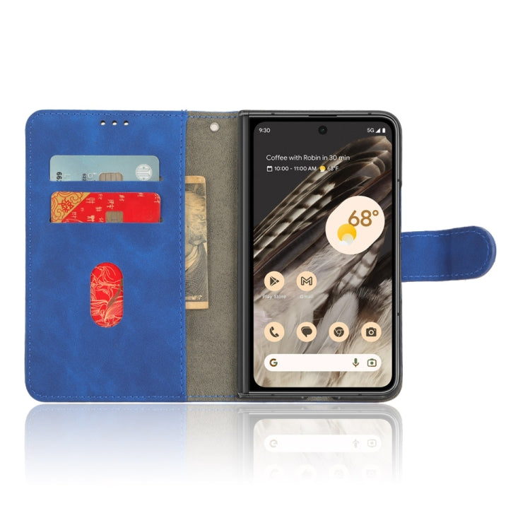 For Google Pixel Fold Skin Feel Magnetic Flip Leather Phone Case(Blue) - Google Cases by buy2fix | Online Shopping UK | buy2fix