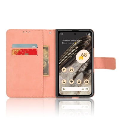 For Google Pixel Fold Lamb Texture Leather Phone Case(Pink) - Google Cases by buy2fix | Online Shopping UK | buy2fix