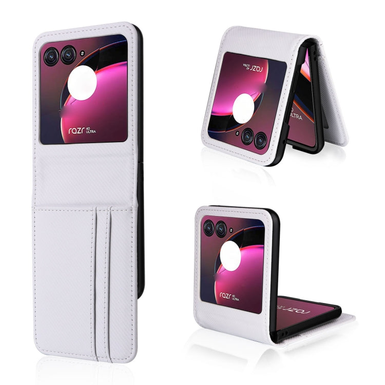 For Motorola Moto Razr 40 Ultra Card Slot PU Leather PC Phone Case(White) - Motorola Cases by buy2fix | Online Shopping UK | buy2fix