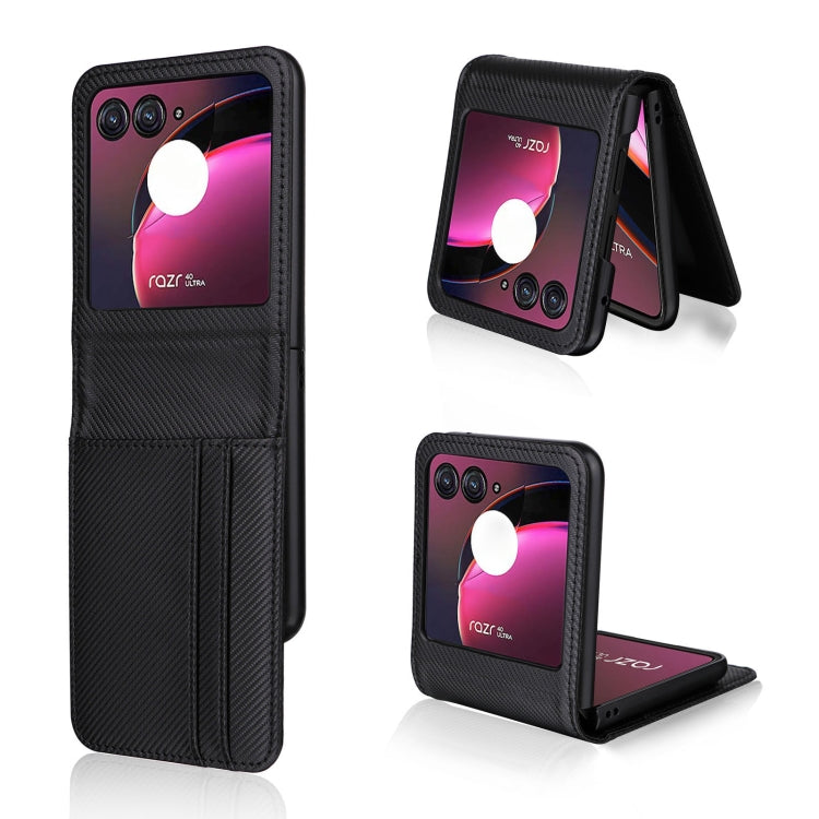 For Motorola Moto Razr 40 Ultra Card Slot PU Leather PC Phone Case(Black) by buy2fix
