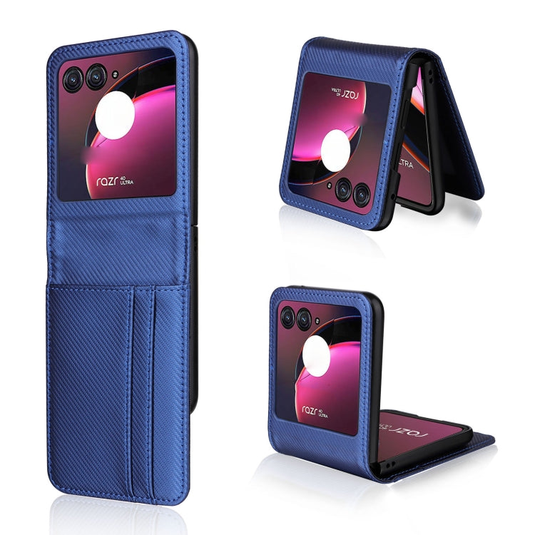 For Motorola Moto Razr 40 Ultra Card Slot PU Leather PC Phone Case(Blue) by buy2fix