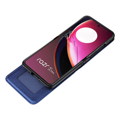 For Motorola Moto Razr 40 Ultra Card Slot PU Leather PC Phone Case(Blue) by buy2fix