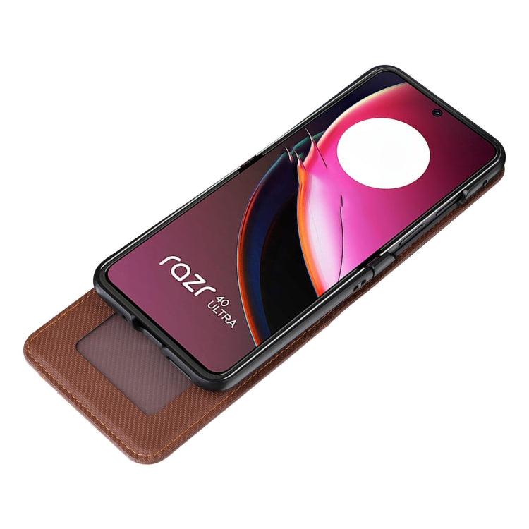 For Motorola Moto Razr 40 Ultra Card Slot PU Leather PC Phone Case(Brown) by buy2fix