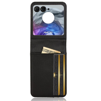 For Motorola Moto Razr 50 Card Slot PU Leather PC Phone Case(Black) by buy2fix