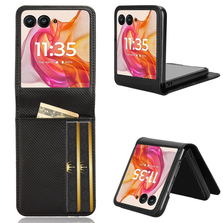 For Motorola Moto Razr 50 Ultra Card Slot PU Leather PC Phone Case(Black) by buy2fix