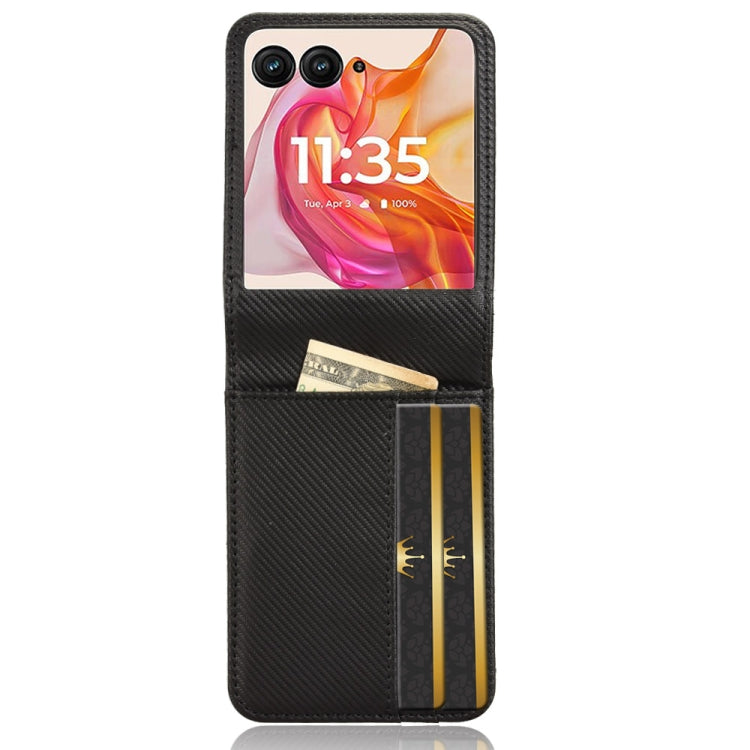 For Motorola Moto Razr 50 Ultra Card Slot PU Leather PC Phone Case(Black) by buy2fix