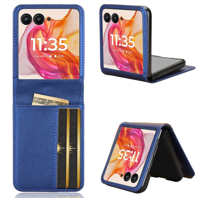 For Motorola Moto Razr 50 Ultra Card Slot PU Leather PC Phone Case(Blue) by buy2fix