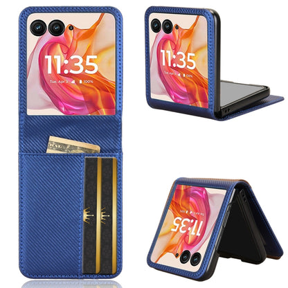 For Motorola Moto Razr 50 Ultra Card Slot PU Leather PC Phone Case(Blue) by buy2fix