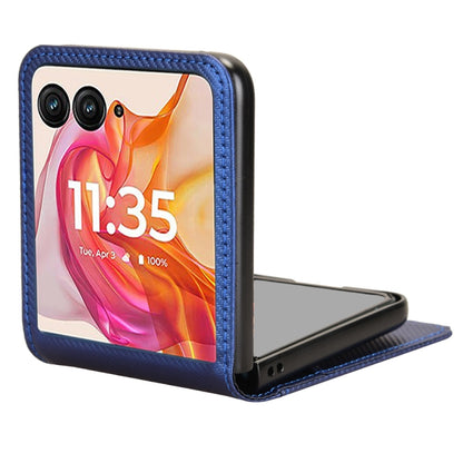 For Motorola Moto Razr 50 Ultra Card Slot PU Leather PC Phone Case(Blue) by buy2fix