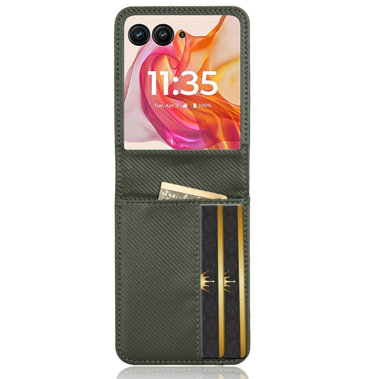 For Motorola Moto Razr 50 Ultra Card Slot PU Leather PC Phone Case(Green) by buy2fix