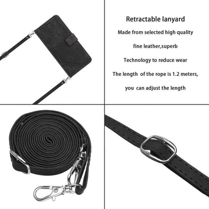 For iPhone Air Skin Feel Stripe Pattern Leather Phone Case with Lanyard(Black) - iPhone Air Cases by buy2fix | Online Shopping UK | buy2fix
