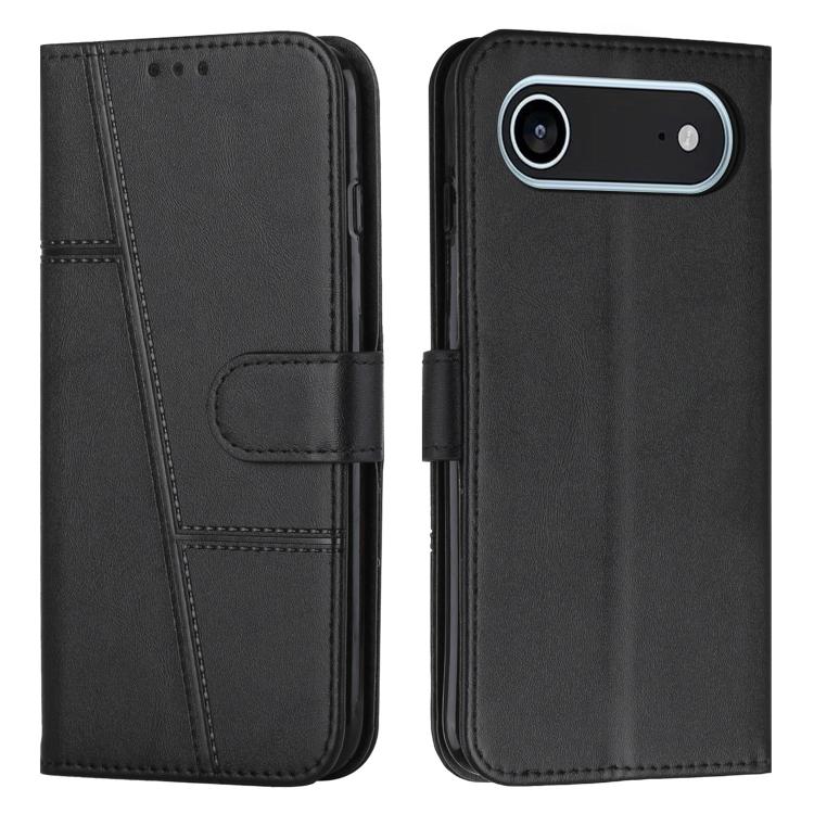 For iPhone Air Stitching Calf Texture Buckle Leather Phone Case(Black) - iPhone Air Cases by buy2fix | Online Shopping UK | buy2fix