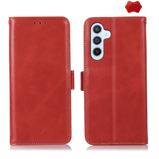 For Samsung Galaxy S24 Crazy Horse Top Layer Cowhide Leather Phone Case(Red)