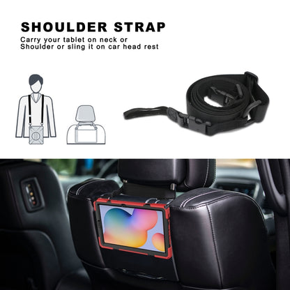 For Samsung Galaxy Tab S6 Lite P610 Shockproof Colorful Silicone + PC Protective Case with Holder & Shoulder Strap & Hand Strap & Pen Slot(Red) - Tab S6 Lite P610 / P615 by buy2fix | Online Shopping UK | buy2fix