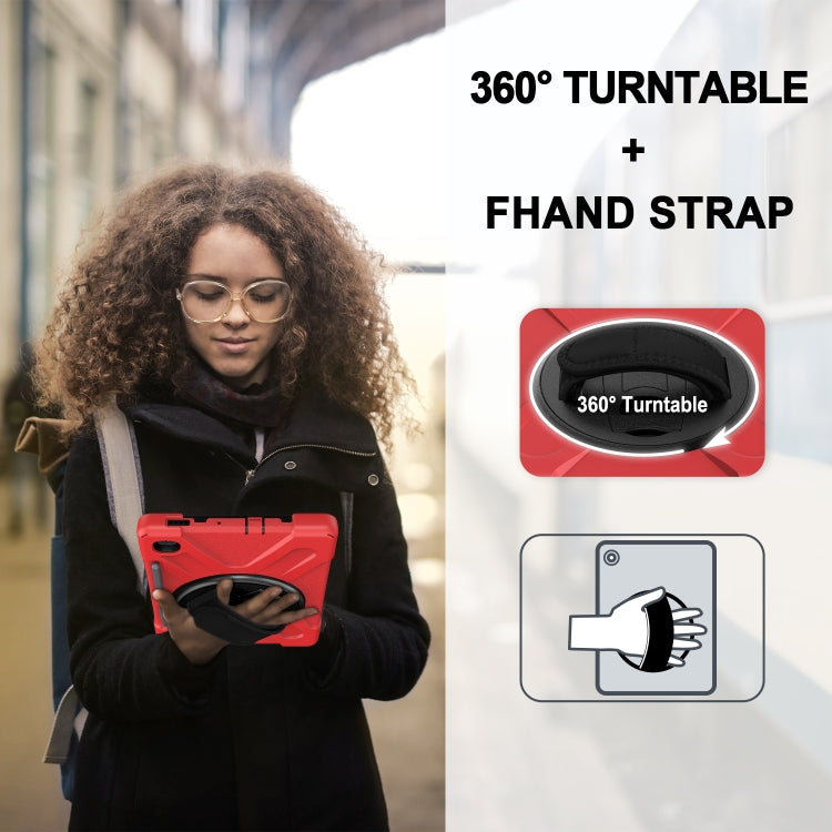 For Samsung Galaxy Tab S6 Lite P610 Shockproof Colorful Silicone + PC Protective Case with Holder & Shoulder Strap & Hand Strap & Pen Slot(Red) - Tab S6 Lite P610 / P615 by buy2fix | Online Shopping UK | buy2fix