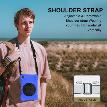For Samsung Galaxy Tab S6 Lite P610 Shockproof Colorful Silicone + PC Protective Case with Holder & Shoulder Strap & Hand Strap & Pen Slot(Blue) - Tab S6 Lite P610 / P615 by buy2fix | Online Shopping UK | buy2fix