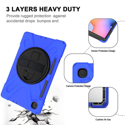 For Samsung Galaxy Tab S6 Lite P610 Shockproof Colorful Silicone + PC Protective Case with Holder & Shoulder Strap & Hand Strap & Pen Slot(Blue) - Tab S6 Lite P610 / P615 by buy2fix | Online Shopping UK | buy2fix