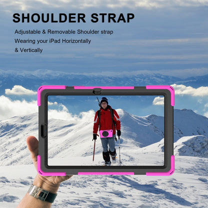 For Samsung Galaxy Tab S6 Lite P610 Shockproof Colorful Silicone + PC Protective Case with Holder & Shoulder Strap & Hand Strap & Pen Slot(Rose Red) - Tab S6 Lite P610 / P615 by buy2fix | Online Shopping UK | buy2fix