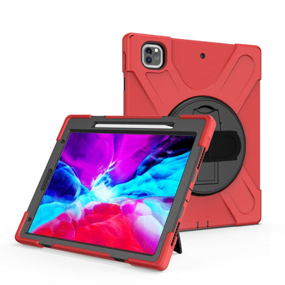 For iPad Pro 12.9 2021 / 2020 Shockproof Colorful Silicone + PC Protective Tablet Case with Holder & Shoulder Strap & Hand Strap & Pen Slot(Red) - iPad Pro 12.9 (2020) Cases by buy2fix | Online Shopping UK | buy2fix