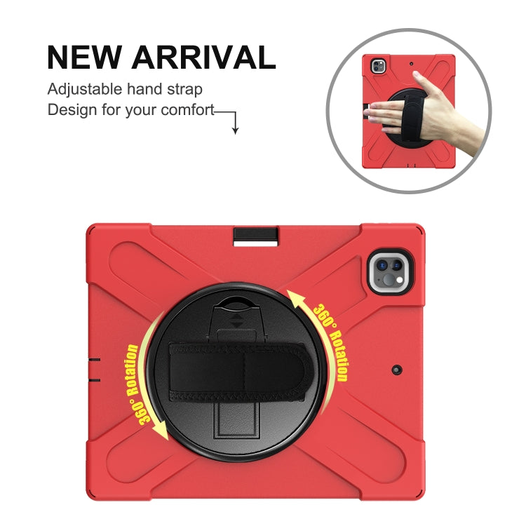 For iPad Pro 12.9 2021 / 2020 Shockproof Colorful Silicone + PC Protective Tablet Case with Holder & Shoulder Strap & Hand Strap & Pen Slot(Red) - iPad Pro 12.9 (2020) Cases by buy2fix | Online Shopping UK | buy2fix