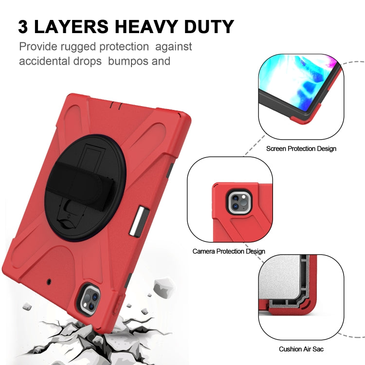 For iPad Pro 12.9 2021 / 2020 Shockproof Colorful Silicone + PC Protective Tablet Case with Holder & Shoulder Strap & Hand Strap & Pen Slot(Red) - iPad Pro 12.9 (2020) Cases by buy2fix | Online Shopping UK | buy2fix