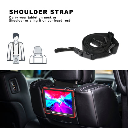 For iPad Pro 12.9 2021 / 2020 Shockproof Colorful Silicone + PC Protective Tablet Case with Holder & Shoulder Strap & Hand Strap & Pen Slot(Red) - iPad Pro 12.9 (2020) Cases by buy2fix | Online Shopping UK | buy2fix