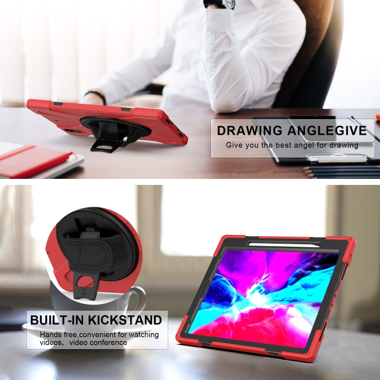 For iPad Pro 12.9 2021 / 2020 Shockproof Colorful Silicone + PC Protective Tablet Case with Holder & Shoulder Strap & Hand Strap & Pen Slot(Red) - iPad Pro 12.9 (2020) Cases by buy2fix | Online Shopping UK | buy2fix