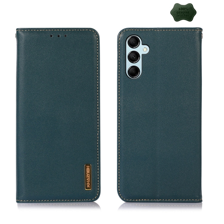 For Samsung Galaxy S24 KHAZNEH Nappa Top Layer Cowhide Leather Phone Case(Green) - Galaxy Phone Cases by buy2fix | Online Shopping UK | buy2fix