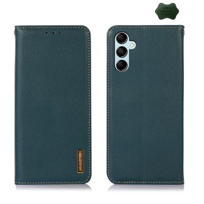 For Samsung Galaxy S24 KHAZNEH Nappa Top Layer Cowhide Leather Phone Case(Green) - Galaxy Phone Cases by buy2fix | Online Shopping UK | buy2fix