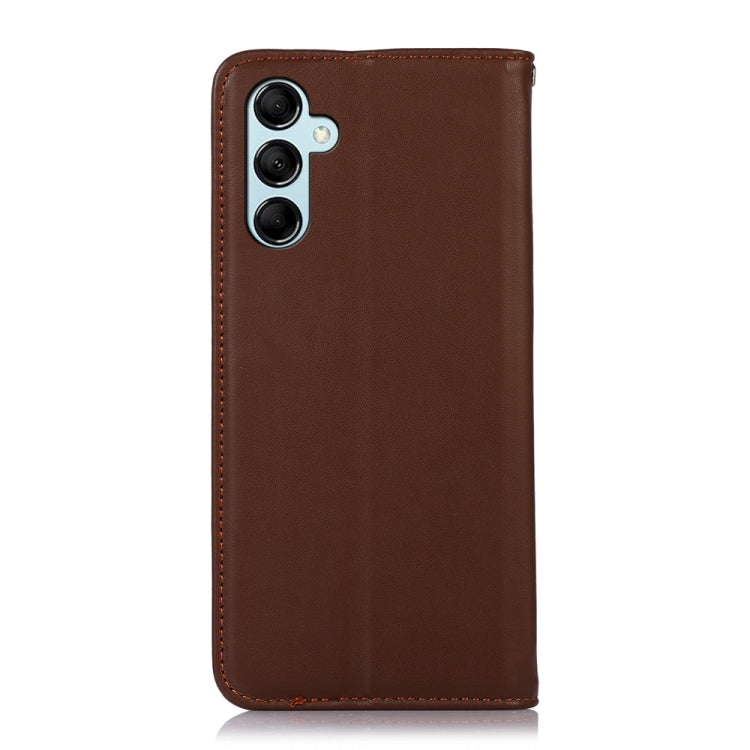 For Samsung Galaxy S24 KHAZNEH Nappa Top Layer Cowhide Leather Phone Case(Brown) - Galaxy Phone Cases by buy2fix | Online Shopping UK | buy2fix