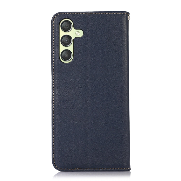 For Samsung Galaxy A25 5G Global KHAZNEH Nappa Top Layer Cowhide Leather Phone Case(Blue) - Galaxy Phone Cases by buy2fix | Online Shopping UK | buy2fix