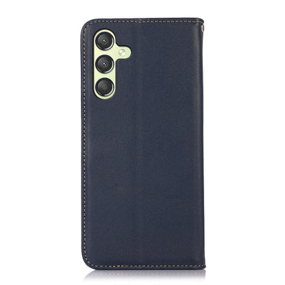 For Samsung Galaxy A25 5G Global KHAZNEH Nappa Top Layer Cowhide Leather Phone Case(Blue) - Galaxy Phone Cases by buy2fix | Online Shopping UK | buy2fix