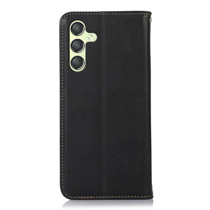For Samsung Galaxy A25 5G Global KHAZNEH Nappa Top Layer Cowhide Leather Phone Case(Black) - Galaxy Phone Cases by buy2fix | Online Shopping UK | buy2fix
