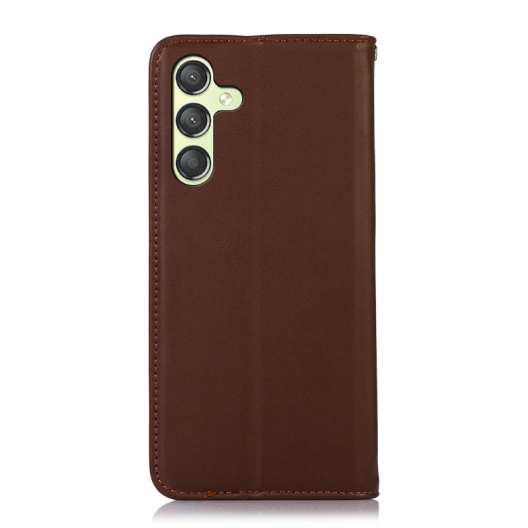 For Samsung Galaxy A25 5G Global KHAZNEH Nappa Top Layer Cowhide Leather Phone Case(Brown) - Galaxy Phone Cases by buy2fix | Online Shopping UK | buy2fix