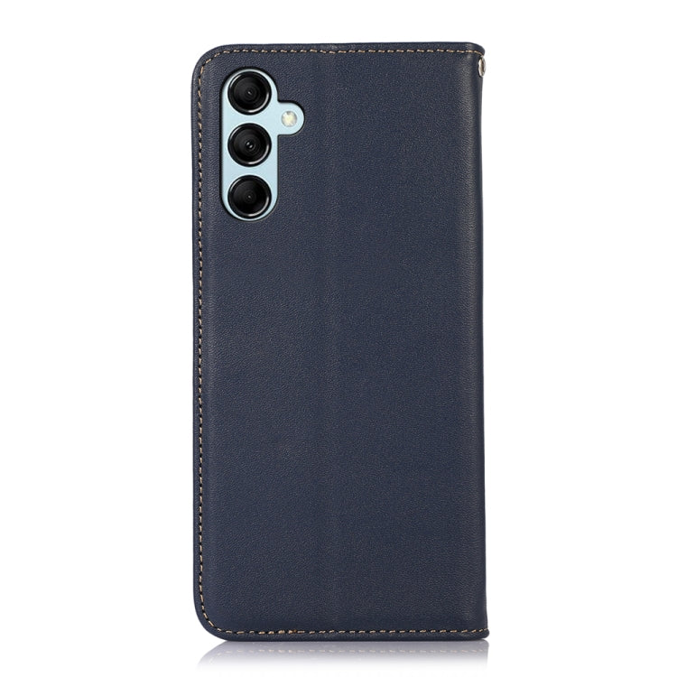 For Samsung Galaxy A35 5G KHAZNEH Nappa Top Layer Cowhide Leather Phone Case(Blue) - Galaxy Phone Cases by buy2fix | Online Shopping UK | buy2fix