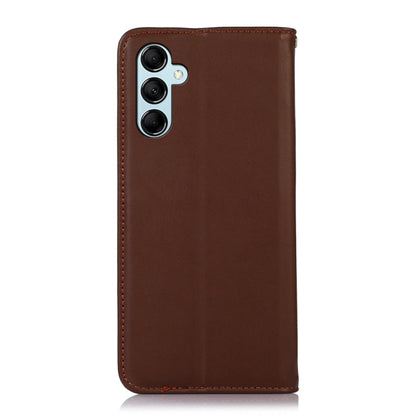 For Samsung Galaxy A55 5G KHAZNEH Nappa Top Layer Cowhide Leather Phone Case(Brown) - Galaxy Phone Cases by buy2fix | Online Shopping UK | buy2fix