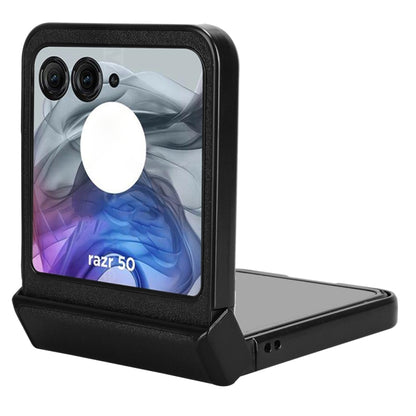 For Motorola Razr 50 Sandskin Texture Phone Case(Black) by buy2fix