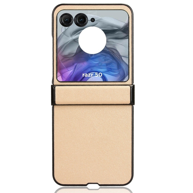 For Motorola Razr 50 Sandskin Texture Phone Case(Gold) by buy2fix